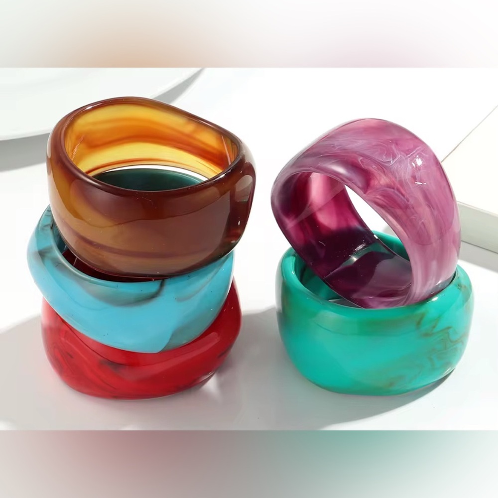 Colorful Resin Bangles - PICK 2 Summer autumn fall set 
New